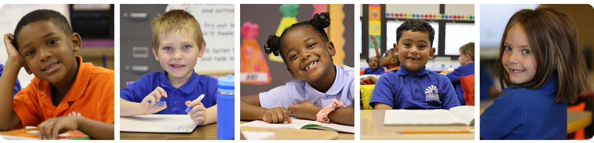 Collage of five individual student portraits